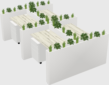 Rectangular shared desk