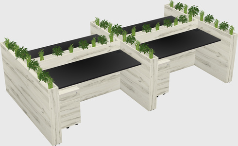 Rectangular shared desk