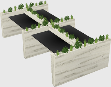 Rectangular shared desk