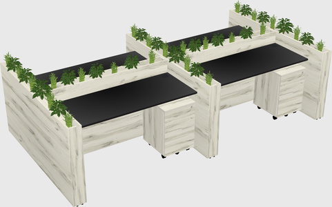 Rectangular shared desk