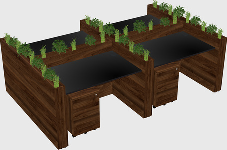 Rectangular shared desk