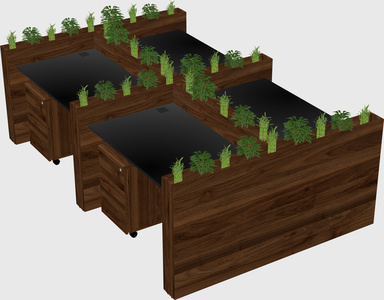Rectangular shared desk