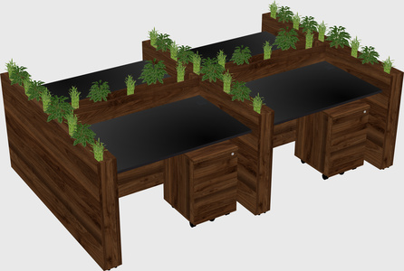 Rectangular shared desk