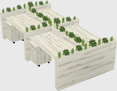 Rectangular shared desk