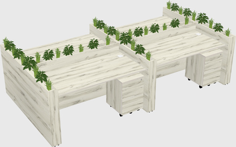 Rectangular shared desk