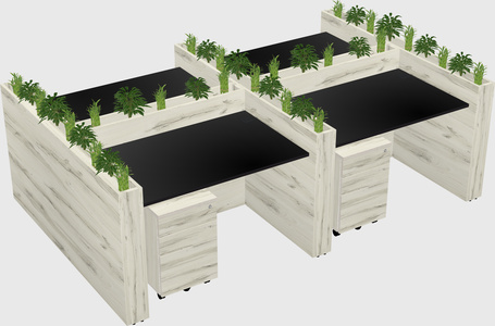 Rectangular shared desk