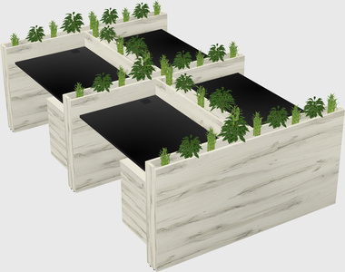 Rectangular shared desk