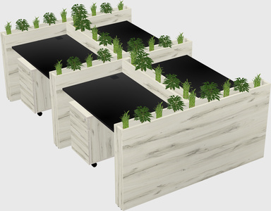 Rectangular shared desk
