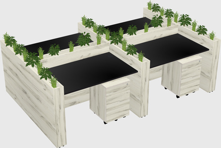 Rectangular shared desk