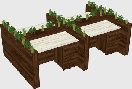 Rectangular shared desk