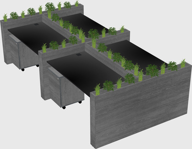 Rectangular shared desk