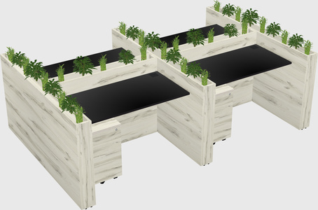 Rectangular shared desk