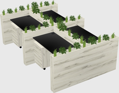 Rectangular shared desk