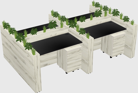 Rectangular shared desk