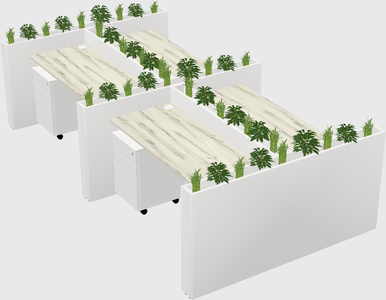 Rectangular shared desk