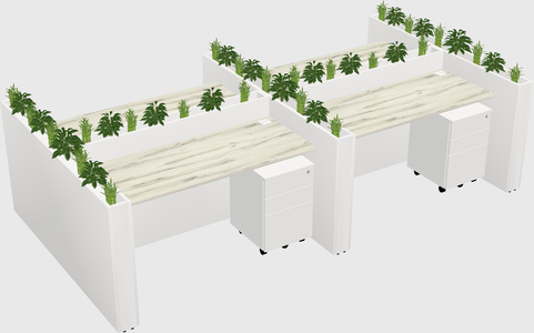 Rectangular shared desk