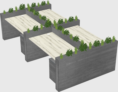 Rectangular shared desk