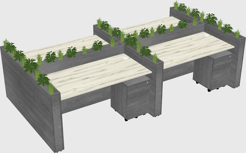 Rectangular shared desk