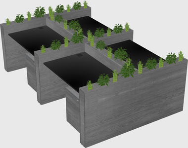 Rectangular shared desk