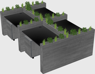Rectangular shared desk