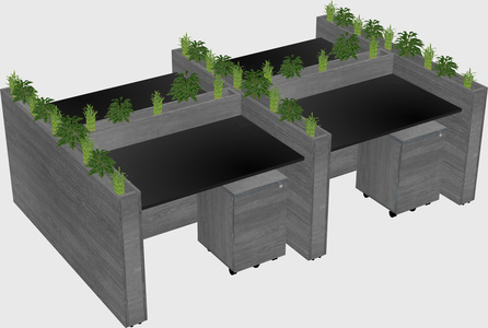 Rectangular shared desk