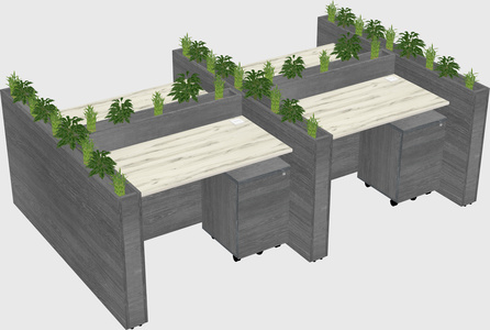 Rectangular shared desk