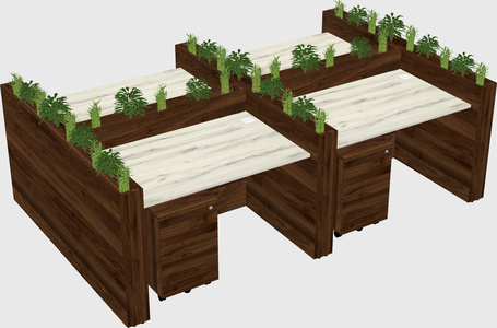 Rectangular shared desk