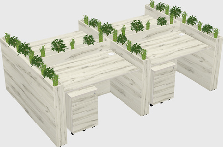 Rectangular shared desk