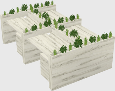 Rectangular shared desk