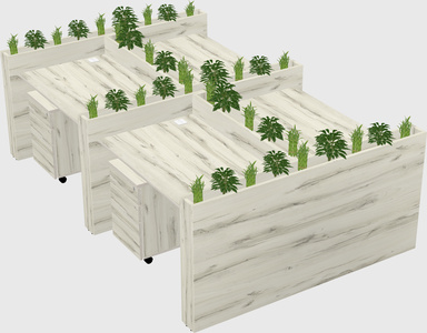 Rectangular shared desk