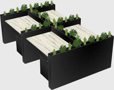 Rectangular shared desk