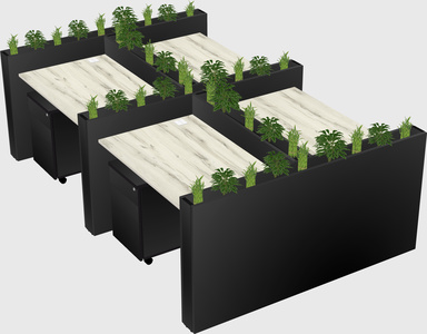 Rectangular shared desk