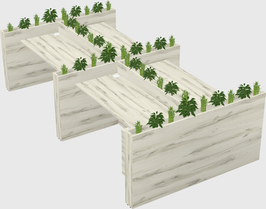 Rectangular shared desk
