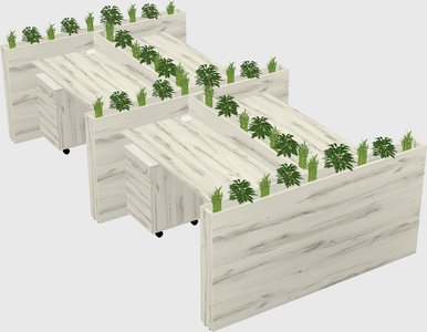 Rectangular shared desk