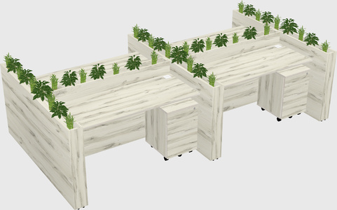 Rectangular shared desk