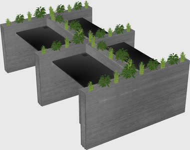 Rectangular shared desk