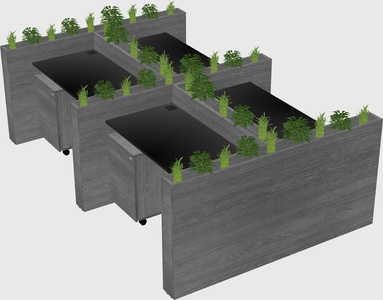 Rectangular shared desk