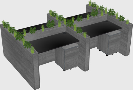 Rectangular shared desk