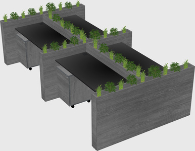 Rectangular shared desk