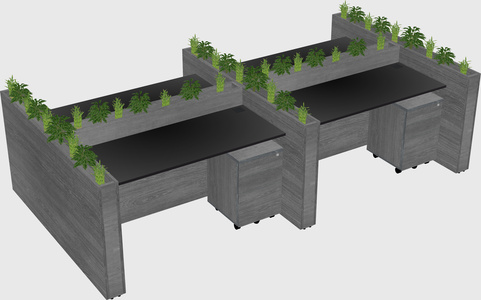 Rectangular shared desk