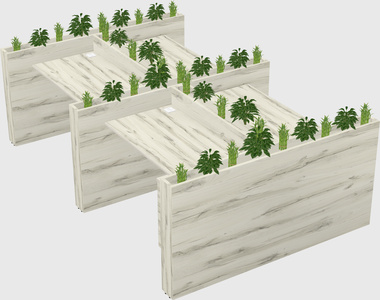Rectangular shared desk