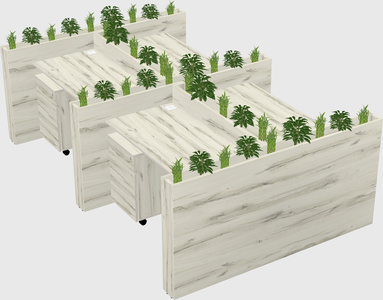 Rectangular shared desk
