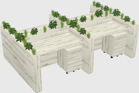 Rectangular shared desk