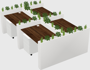 Rectangular shared desk
