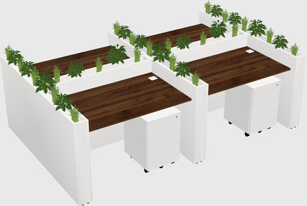 Rectangular shared desk