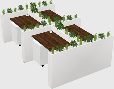 Rectangular shared desk