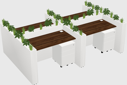 Rectangular shared desk