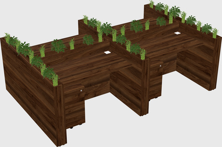 Rectangular shared desk