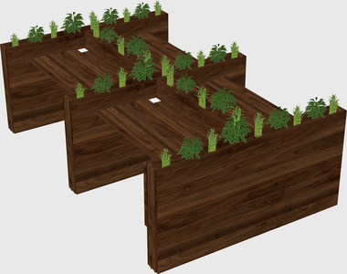 Rectangular shared desk