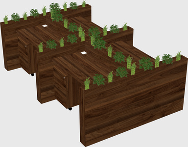 Rectangular shared desk